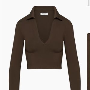 Aritzia babaton contour polo long sleeve